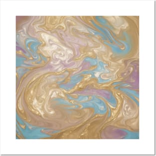 Golden Pearlescent Ripples Posters and Art